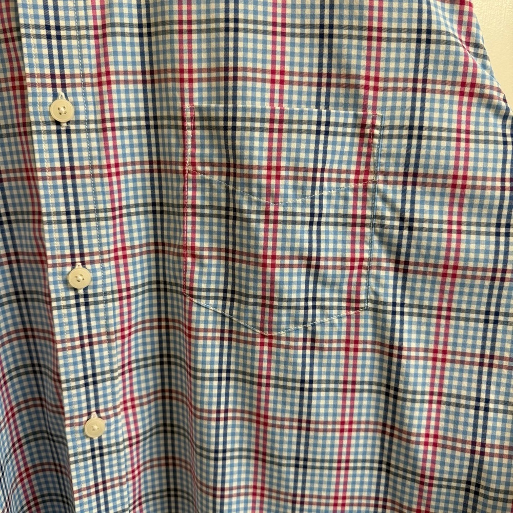UNTUCKit Scansano Performance Blue Pink Plaid Button Down Shirt Men Sz XXL Tall - Picture 4 of 10